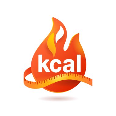 kcal simgesi - ateş ve bant ile kilokalori amblemi