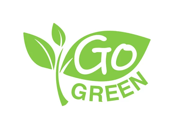 Go Green Emblem - umweltfreundliche Briefmarke — Stockvektor