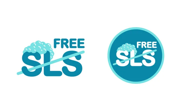 SLS free sign -Laureth Sulfato de sódio em cosméticos — Vetor de Stock
