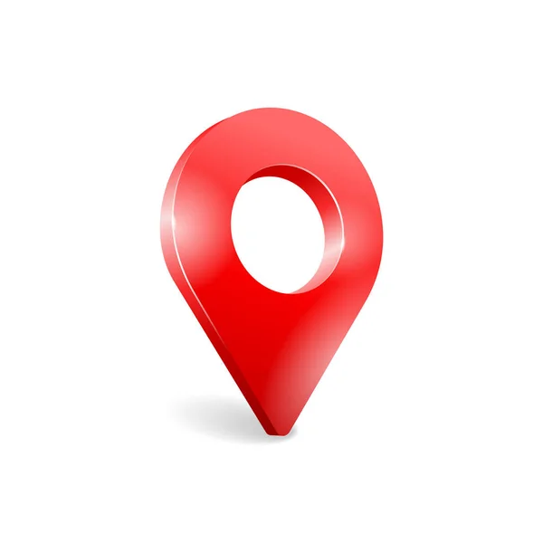 Ligging GPS geo mark in 3D stijl — Stockvector