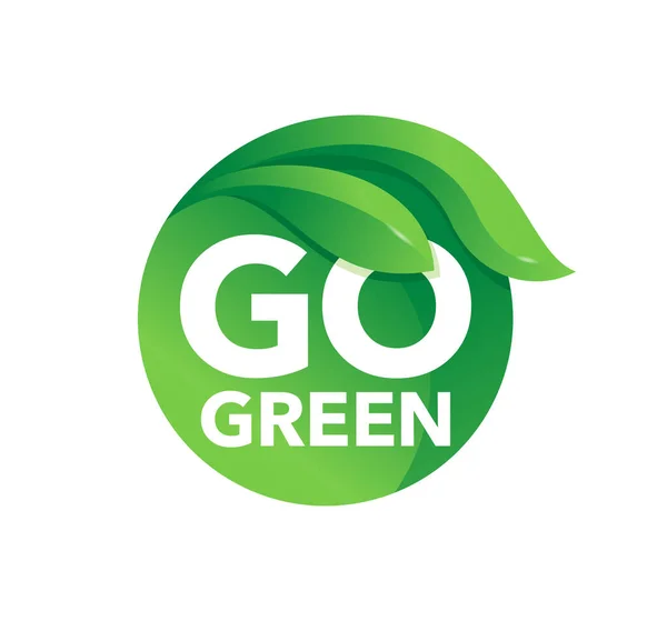 Go Green kreisförmiges Emblem — Stockvektor