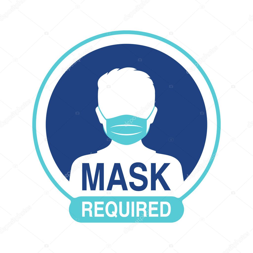 Mask required - face silhouette protective mask