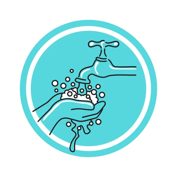 Мытье рук с мыльной иллюстрацией — стоковый вектор