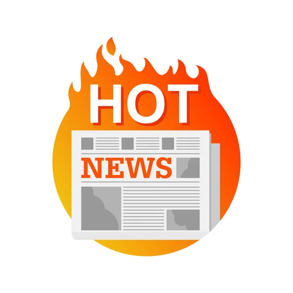 Καυτά νέα - εφημερίδα για το κόκκινο κάψιμο φόντο — Διανυσματικό Αρχείο