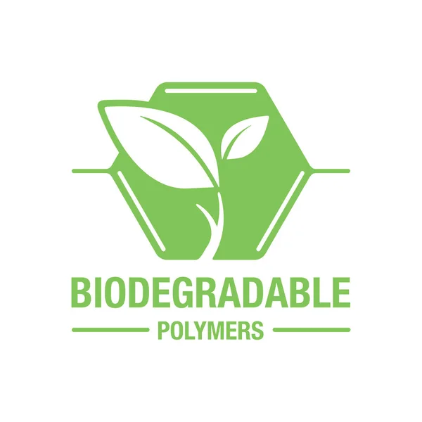 Icono de polímeros biodegradables — Vector de stock