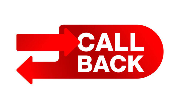 Call Back red button with reciprocal arrows