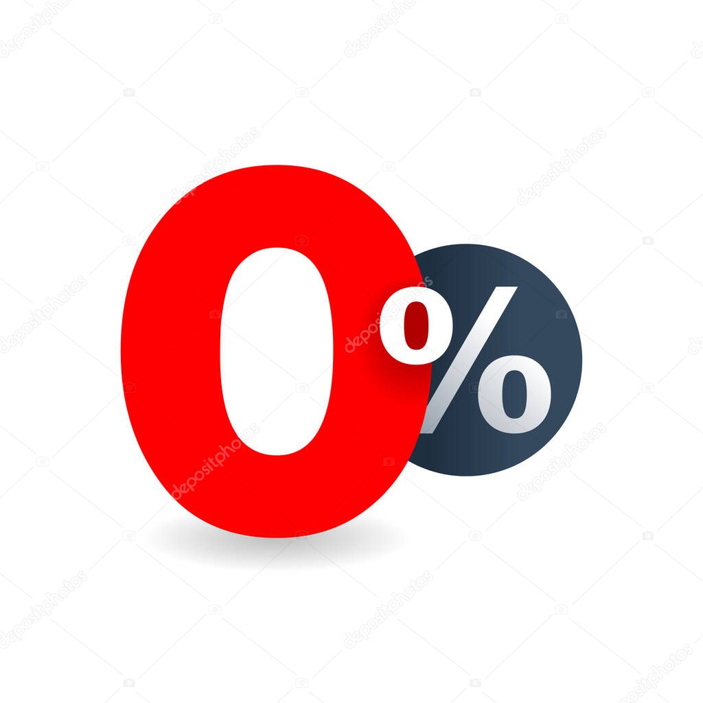 Zero percent isolated badge
