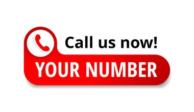 Bizi ara Şimdi düğme - telefon numarası şablonu