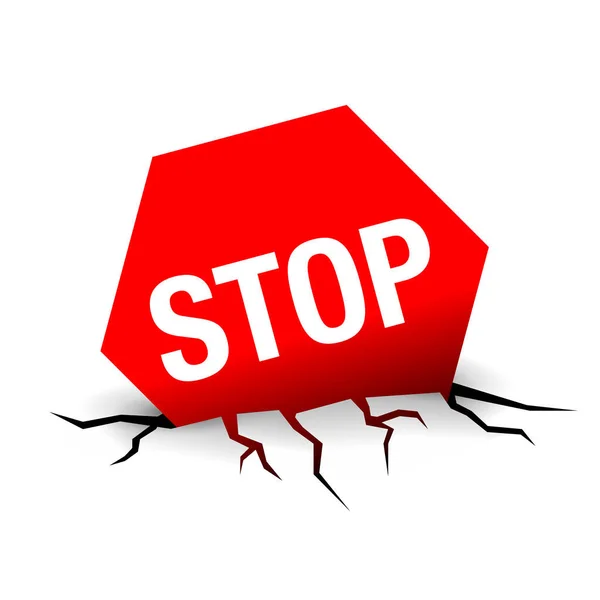 STOP wign of verkoop tag - rode zeshoek — Stockvector