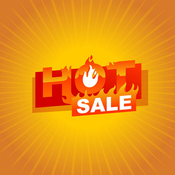 Hot Sale banner in orange and yellow colors