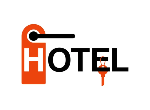 Hotel znamení dveřní ramínko a klíče od ložnice — Stockový vektor