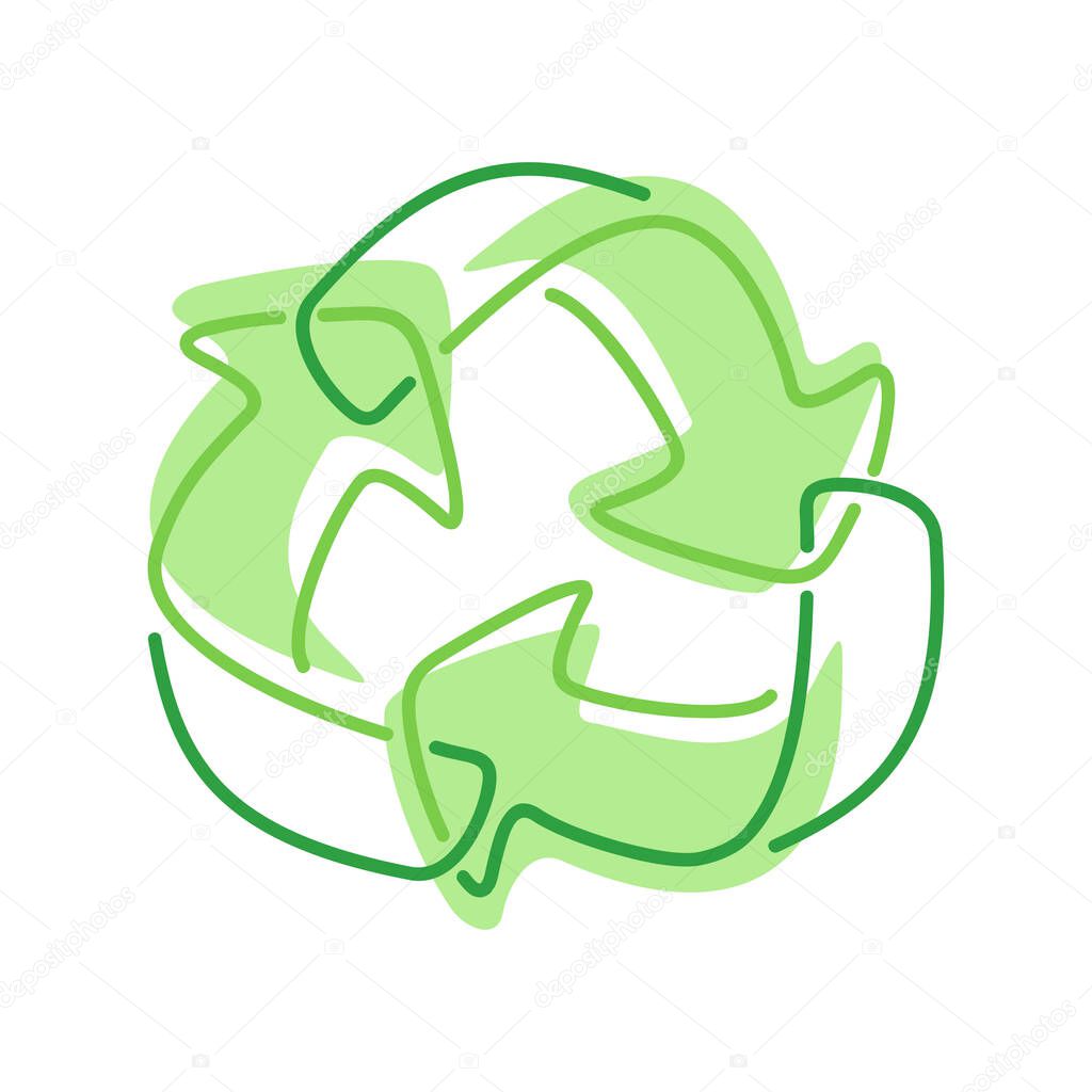 Recycle sign - drawn ec-friendly emblem