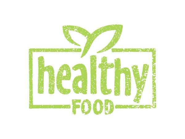 Selo de comida saudável em estilo áspero grungy —  Vetores de Stock