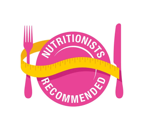 Icono recomendado por nutricionistas — Archivo Imágenes Vectoriales