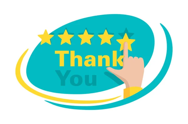 Dank u voor 5 sterren feedback - motivatie banner — Stockvector