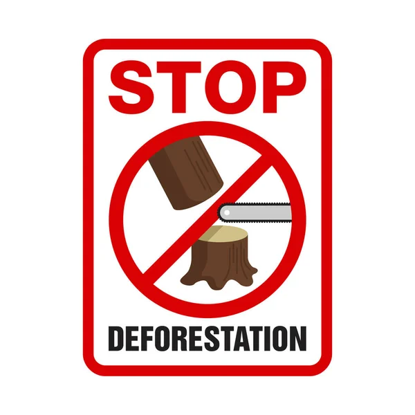 Pare de desmatamento cartaz ou banner — Vetor de Stock