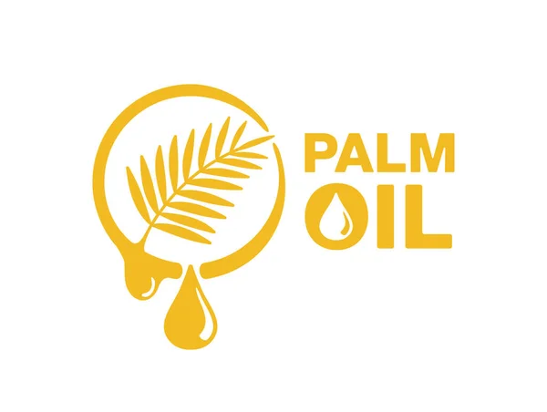 Bitki yaprağı ve yağ damlası olan palmiye yağı simgesi — Stok Vektör