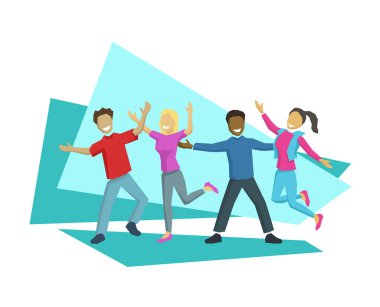 Farklı etnik kökenlere sahip mutlu insanlar grubu