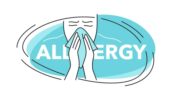 Allergie illustratie in getekende abstracte stijl — Stockvector