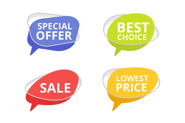 Offre spéciale, meilleur choix, vente et prix le plus bas — Image vectorielle