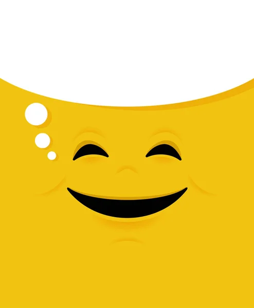 Funny smiling face on yellow background — Stock Vector