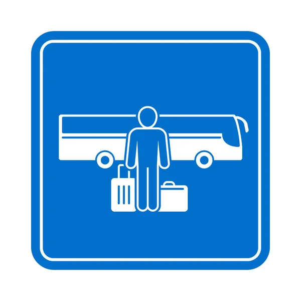 Значок автобусної зупинки знак навігації — стоковий вектор