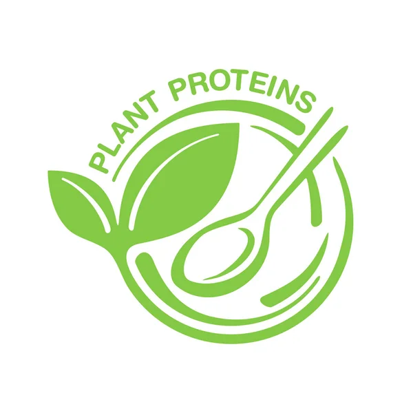 Proteínas vegetales sello verde — Vector de stock