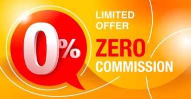 0% pankart şablonu - kırmızı ve sarı renkler