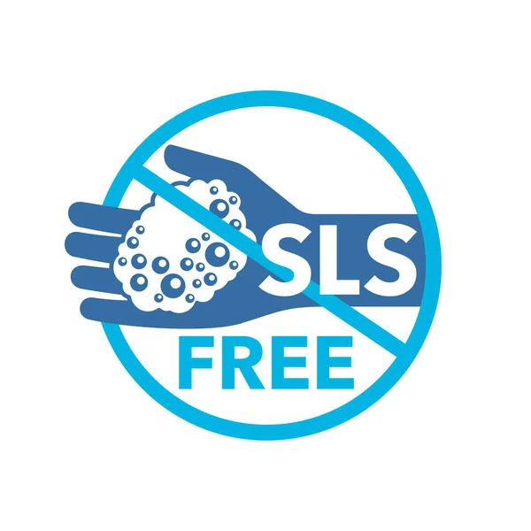 SLS free sign - μη διαθεσιμότητα συστατικών — Διανυσματικό Αρχείο