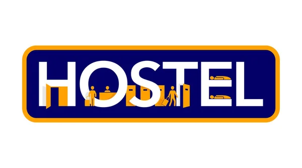 Resepsiyon panosu için hostel logosu — Stok Vektör
