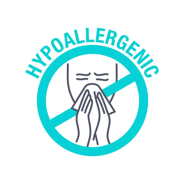 Hypoallergeen pictogram. Gekruiste opgeblazen mens — Stockvector