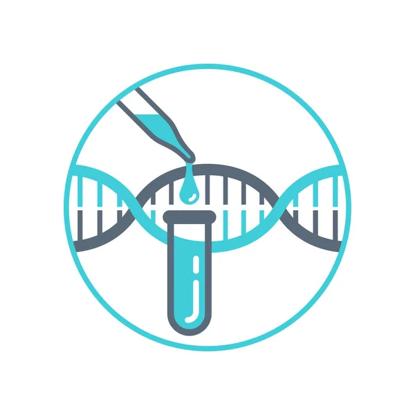 Icono de prueba PCR (reacción en cadena de la polimerasa ) — Vector de stock