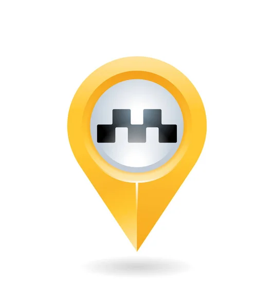 Pointeur de taxi - broche de localisation GPS de la voiture de taxi — Image vectorielle