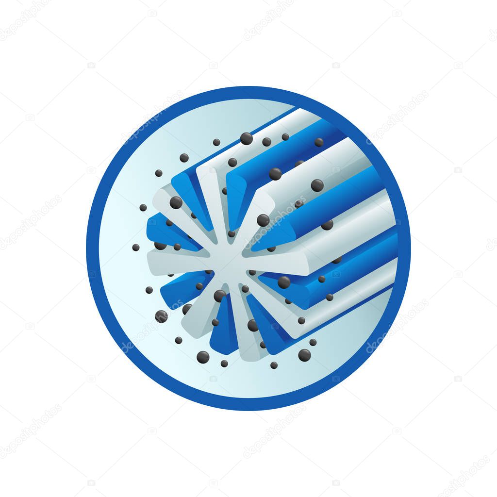 Microfiber action icon in 3D style