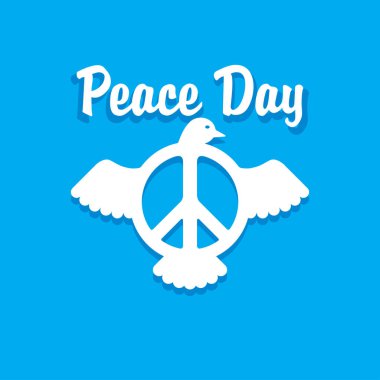 Barış Günü kartı - üzerinde barış işareti olan logo