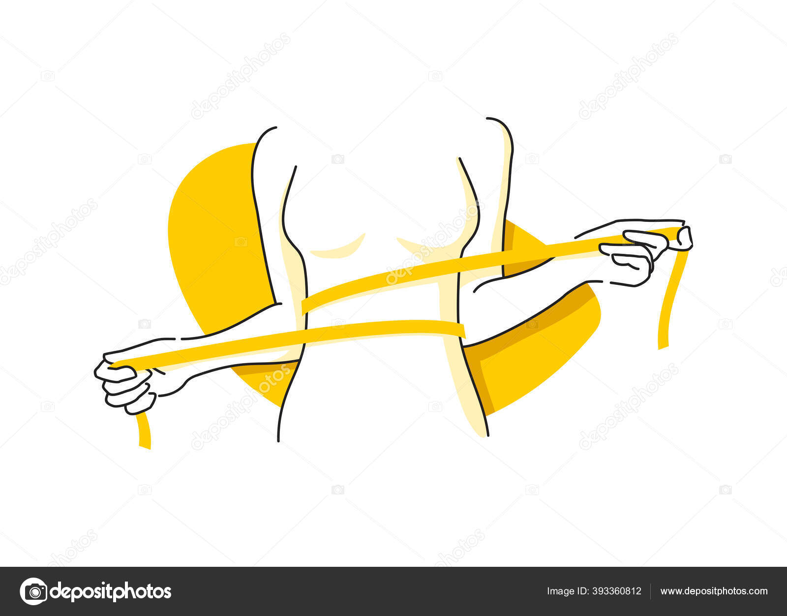 Concepto de pérdida de peso - mujer con cinta métrica Vector de stock  #393360812 de ©Dmitrynew83, image size:1600x1252