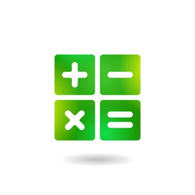 Hesap makinesi simgesi - yeşil biçimli uygulama işareti