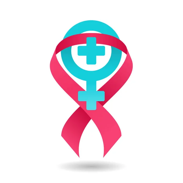 Womens Health Emblem mit Schleife — Stockvektor