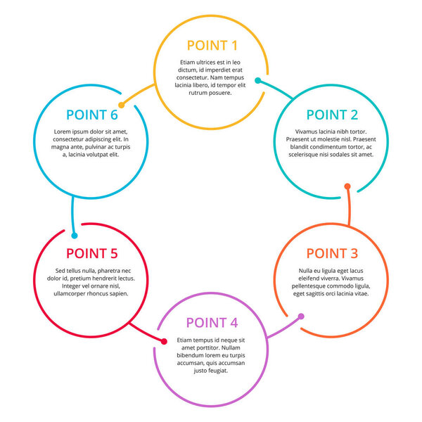 Инфографика с векторным шаблоном 6 шагов