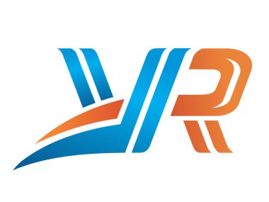 VR harfleri logo şablonu