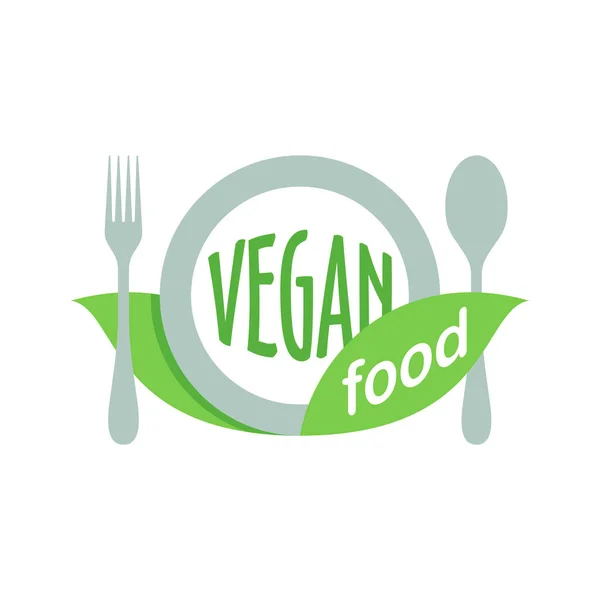 Pictograma de comida vegetariana con eslogan — Vector de stock