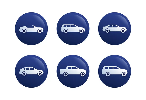 Vector iconos de coches - conjunto de automóviles — Vector de stock