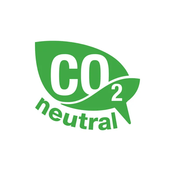 Timbro verde CO2 neutro - emissioni di carbonio libere — Vettoriale Stock