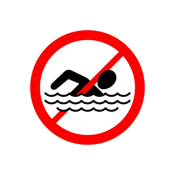 No swimming caution sign - signboard for beach — Stock Vector