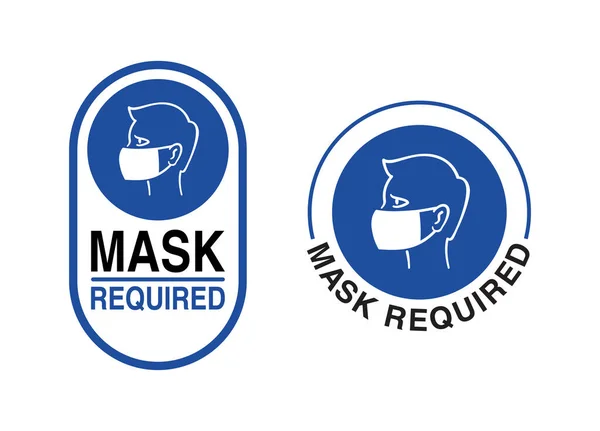 Máscara aviso requerido prevención signo 2 variaciones — Archivo Imágenes Vectoriales