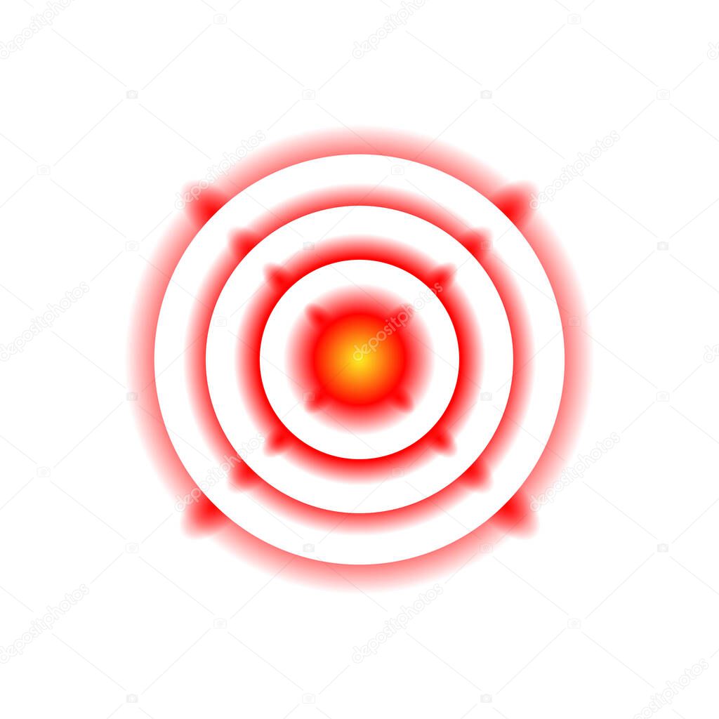 Pain circle - concentrated transparent rings for pain or illness indication - e;ement for medical illustration