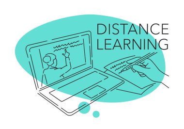 İnce çizgide uzaklık öğrenme veya çevrimiçi eğitim