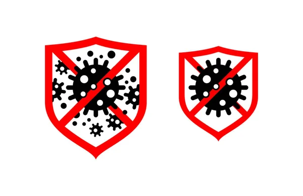 Signe d'agent antibactérien icône de protection contre le virus — Image vectorielle