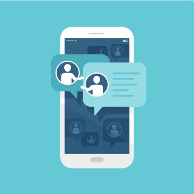 Pencere kutulu akıllı telefon ve insanların resimli resimleri