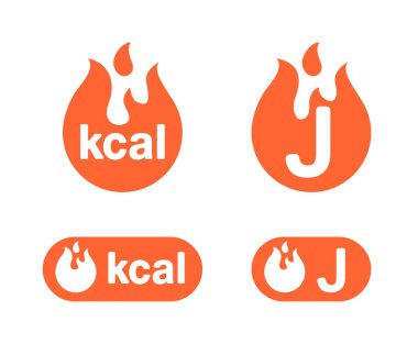 kcal and joule icons - energy units clipart